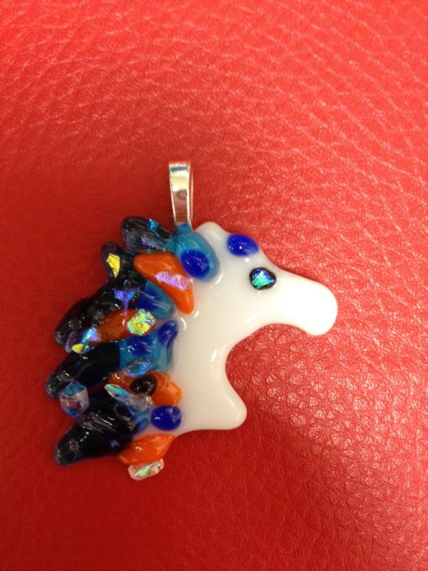 Blakeney's tweet photo. Fused glass horse with dichroic mane http://t.co/iBBvG7iO