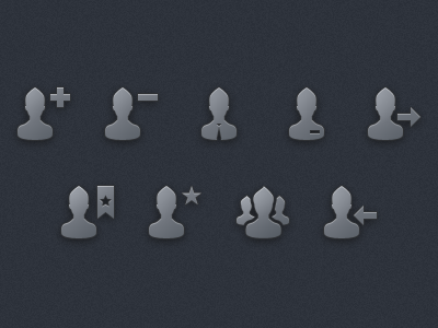 Pyconic's tweet image. A small preview of user icons, created in vector and imported into Photoshop to add some effects.