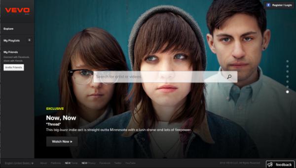 Pic_Machine's tweet photo. @nownowband video on front page of VEVO!
#tweetsbydre http://t.co/YW7cFU6i