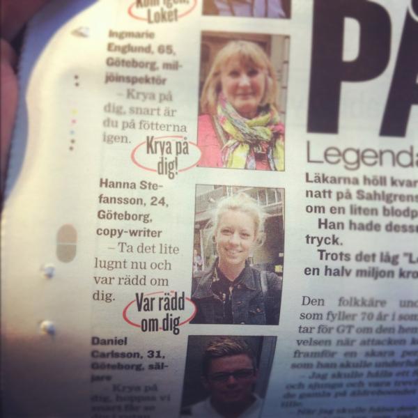 Jag är med i GT idag. Så sjukt mycket kul på väldigt liten plats.