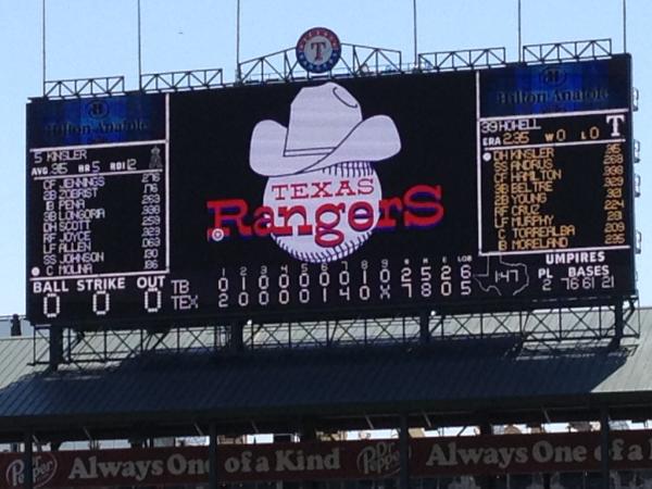 Scoreboard at Arlington Stadium] - The Portal to Texas History