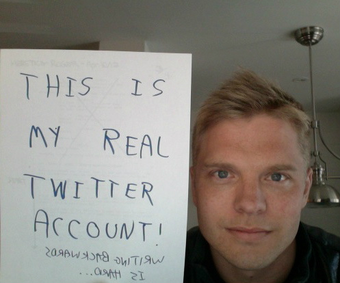 Hi, it's David. This is my brand new one and only Twitter account! Sorry if anyone was mislead by the imposterazzi.