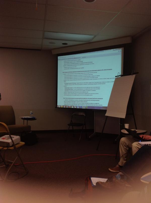CrisisCommons's tweet photo. IMT meeting Day 2 - starting the morning discussing our strategic infrastructure plan http://t.co/p82Yvu05