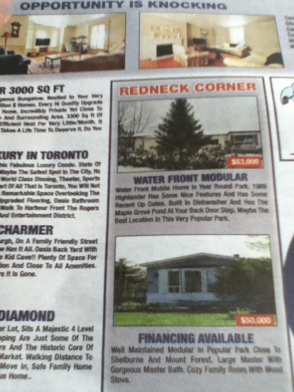 RuncoGrower's tweet image. Check out our latest real estate section "redneck corner". Grab your redneck water front crib palace while it lasts.