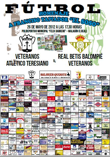 AtTeresiano's tweet photo. Hoy a las 17:30 Partido de veteranos Atletico Teresiano - Real Betis no puedes faltar, homenaje a Francisco Tapiador. http://t.co/YTYcZZlq