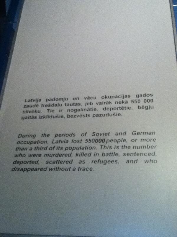 AlexisDevine's tweet photo. A reflectively sad and shocking day today at the occupation  museum, Riga http://t.co/cTLIfIto