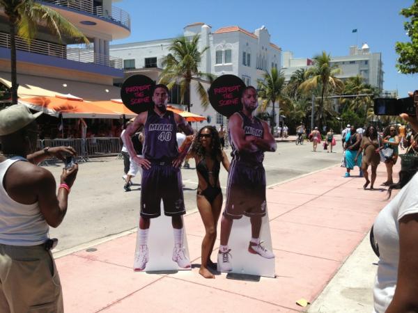 MiamiHerald's tweet photo. #MiamiHeat's #Dwyane Wade and UD cutouts at #UrbanBeachWeek on #MiamiBeach #MiamiMemorialWeekend http://t.co/SJ3jUr5H