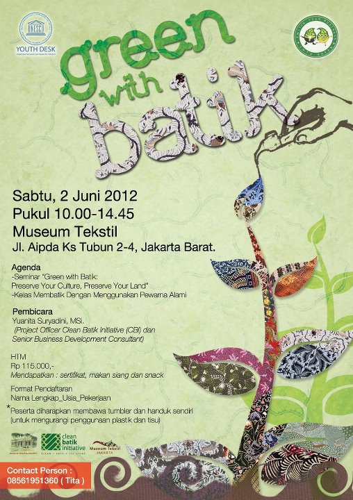 UMNGreenWeek's tweet photo. @SerpongNow Hallo admin!Bantu promosiin ini dong, Pre-event Green with Batik by @GreenPChallenge CP Tita - 08561951360 http://t.co/yp0ye7NW