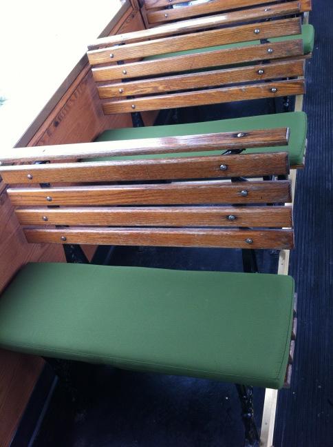 WorkshopDsgns's tweet photo. Proud to be part of the success of @WinnipegTrolley in making your ride comfy with Retro green @Sunbrella seat cushions http://t.co/QRyRaAZO