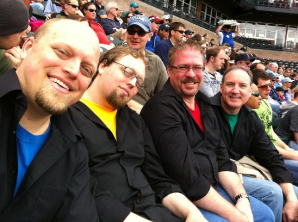 40quartet's tweet photo. 4.0 watching the Rainiers game after singing the anthem. http://t.co/Dj3rA7Hi