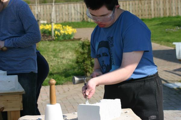Great week spent stone carving with children from the Dales School at Morton on Swale - a great activity for all!