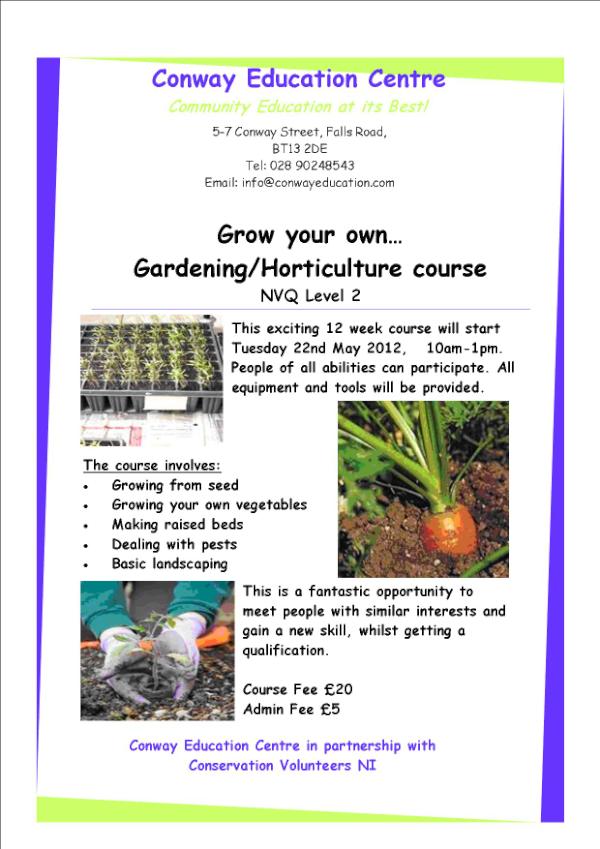 CECConwayEdCent's tweet photo. Hands On Growing Your Own 12 week Course Tel 02890248543 http://t.co/Rksi5auF