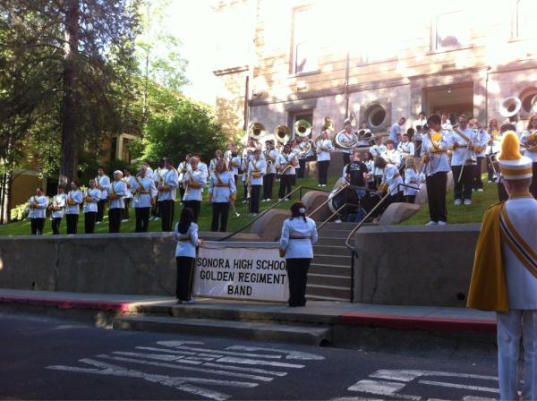 modbee's tweet photo. Sonora High School Golden Regiment Band is entertaining folks here at #ATOC Stage 4 in Sonora. http://t.co/t4W8jjjW