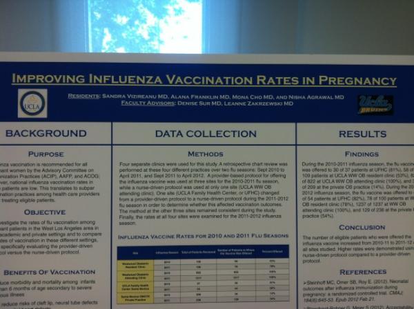 UCLASARx's tweet photo. Nurse driven protocol improves flu vax rates in pregnant women! #Family_Med http://t.co/VpTU3IiU