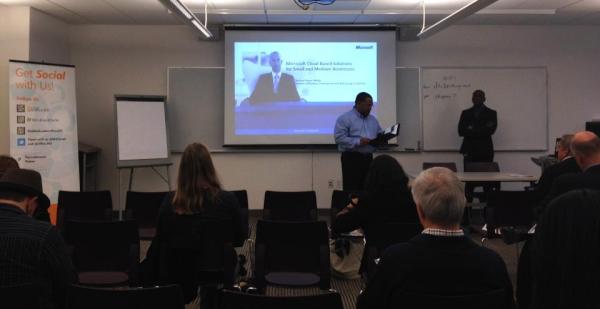 MSCloud's tweet photo. Rodney Bowen-Wright from @bizspark is presenting at #sfsmallbizweek for #sbtour try it http://t.co/MNrdeHHF http://t.co/Kbg9W2mq