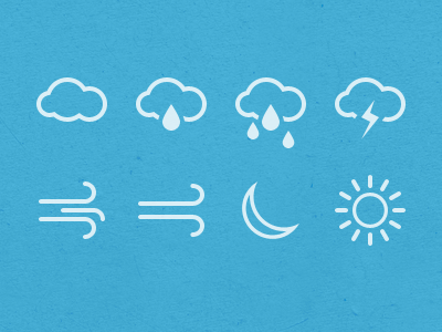Pyconic's tweet image. A little preview of my next set of icons dedicated to weather. I will also create a font-face version.