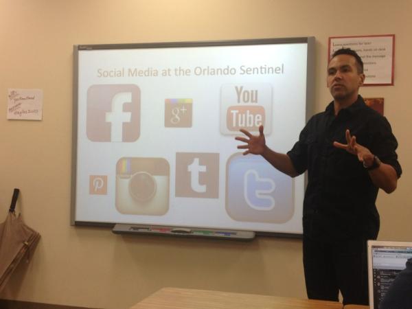 FullSail's tweet photo. At #SMCOrl listening to @OrlandoSentinel writer @ScorpyoRising talk about utilizing social media for modern journalism. http://t.co/MQgxj2QK