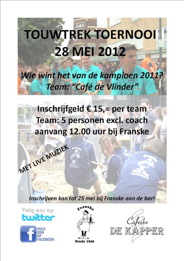 Al plannen voor 2e pinksterdag?? Je kunt nog meedoen aan ons jaarlijkse touwtrektoernooi! Schrijf je snel in!