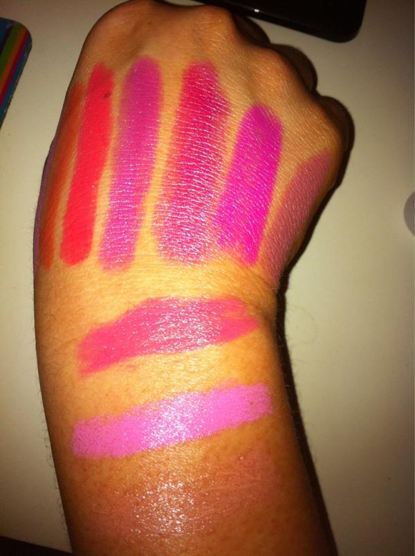 Swatches of my summer lips :) #pinkyforever