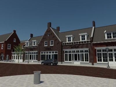 ahdriessen's tweet photo. AH-Theo Driessen bouw-twitter. 
Prachtige gevel voor de nieuwe winkels bij Albert Heijn Driessen te Elst. Zie: http://t.co/qzzagwUk