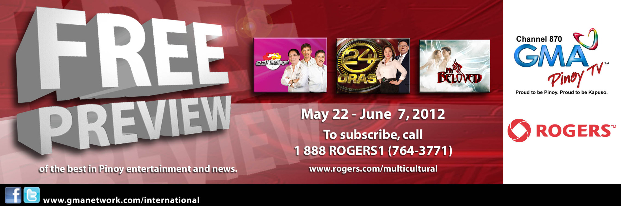 GMA Pinoy TV on X Free Preview of GMA Pinoy TV on Rogers Canada from May 22 June 7 http t Xff9DSBh X