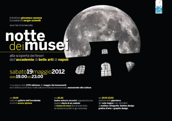 AccademiaNapoli's tweet photo. Sabato 19 Maggio 2012, dalle ore 19.00...alla scoperta dei tesori dell'Accademia di Belle Arti di Napoli. Vi aspettiamo http://t.co/gEymtcVv