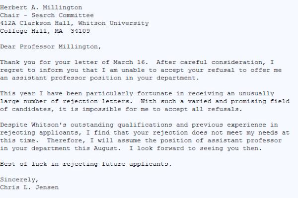 Bir red mektubu.. Kaybedecek bir şeyiniz yoksa..