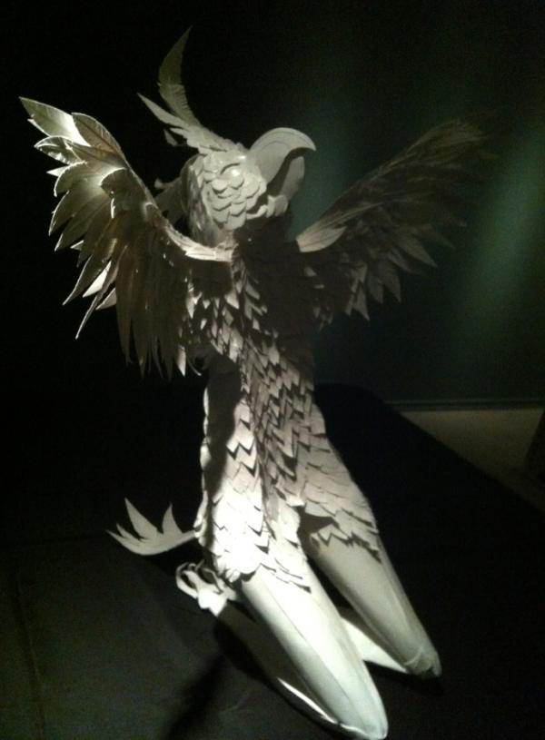 AmyFlurry's tweet photo. Paper-Cut-Project's newest sculpture tentatively titled, Spirit Walker. A departure from our wigs, but wonderful! http://t.co/BLSUMqHu