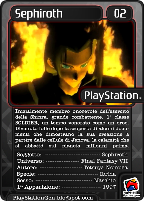 PlayStationGen's tweet image. Ecco a voi la #PSCard di oggi. E' lui! Il mitico #Sephiroth ;)