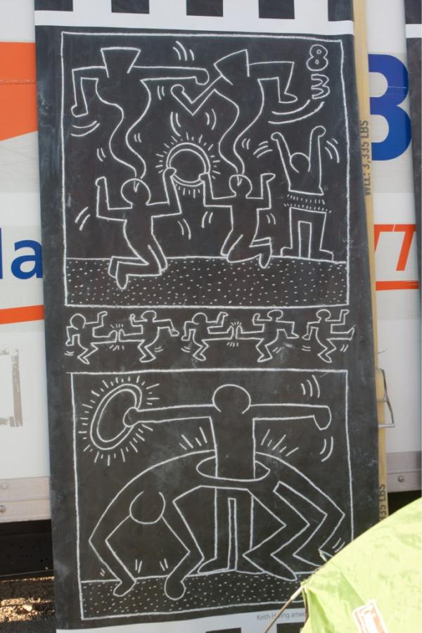 comfort_and_joy's tweet image. @burnproblems: Our #keithharing mural only covers most, not all, of the truck logos. #burningman #imageoftheday