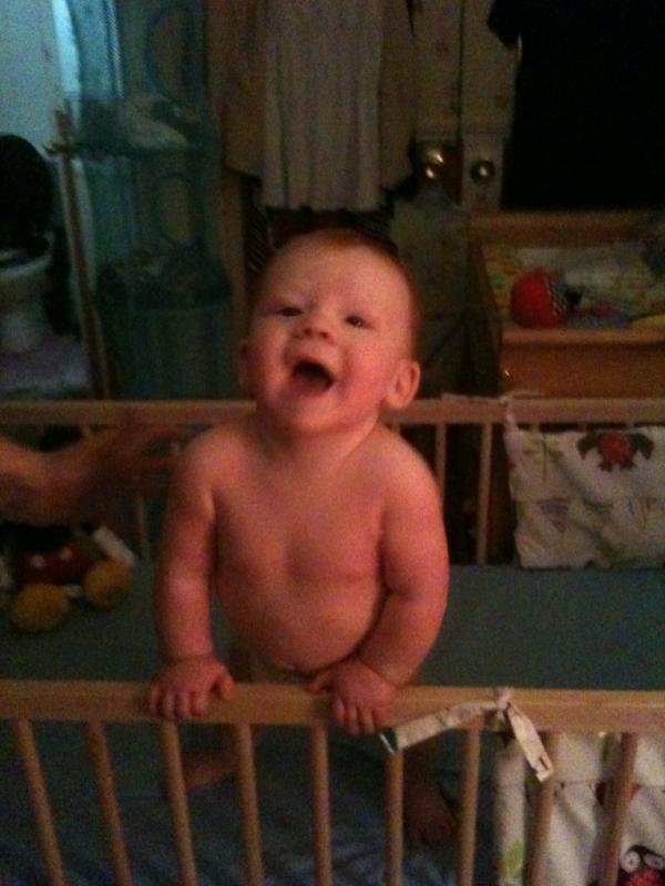 Heathx86's tweet image. My little man standing up in his COT!!!!! #7monthsold #Growstoofast #ProudMummy