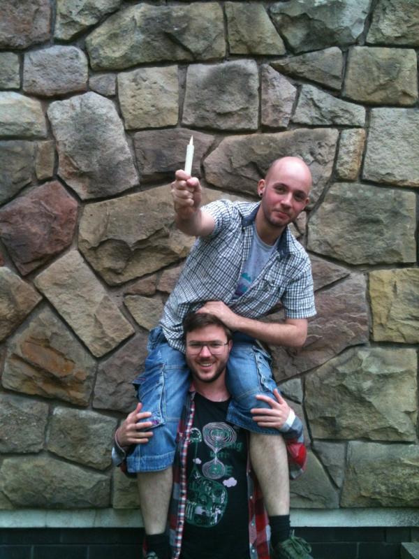 Team_Hat's tweet photo. On the shoulders of giants. #7candles http://t.co/vrSx6GZi