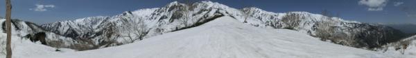 HatTelemark's tweet image. スライドパノラマ撮った写真、Twitterだとどうなる？
白馬鑓温泉行く途中、小日向のコルにて。