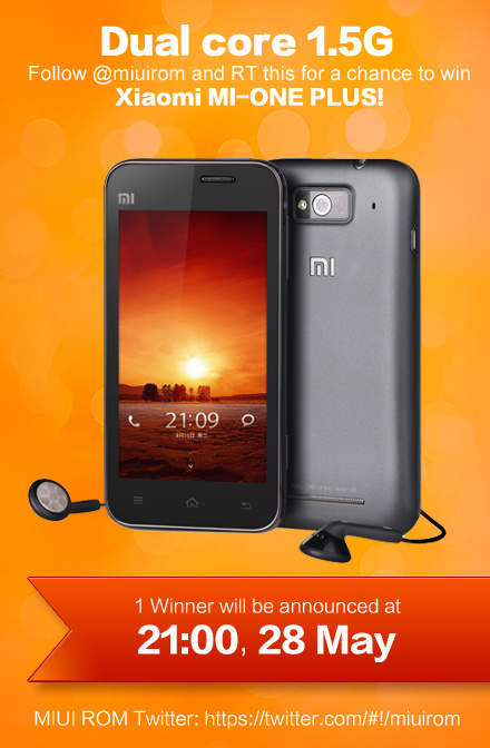XiaomiHyperOS_'s tweet photo. Follow @miuirom and RT this for a chance to win Xiaomi phone MI-ONE! 1 Winner will be announced at 21:00, 28 May http://t.co/GimzdKvd