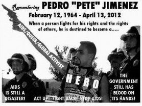 my1queervoice's tweet photo. This is another "sticker" another activist made to honor Pete. The gun was plastic and pink. It was a prop. http://t.co/Kyn5hdoK