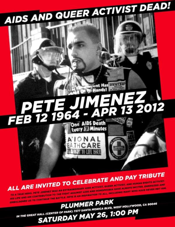 my1queervoice's tweet photo. This is from Jeff : here is a poster for Pete's memorial. http://t.co/jY9MLxcy