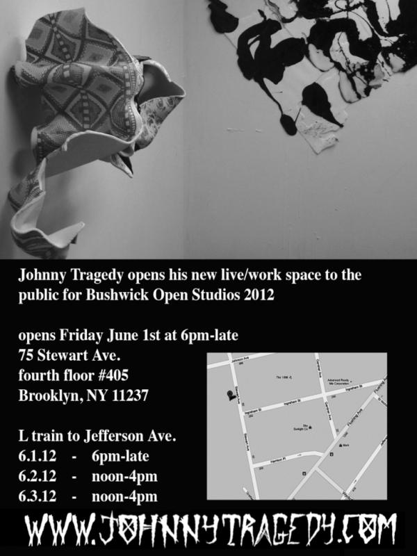 JohnnyTragedy's tweet photo. JT Bushwick Open Studios. Come kick it with me and peep some art http://t.co/MJNqhC7x