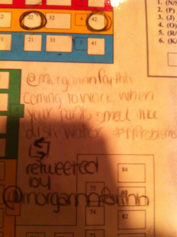 Tweeting each other on the floor plan....that bored #99problems @MelissaErrico @scubaxsteve @EarthyCrunch420 @tocc_0