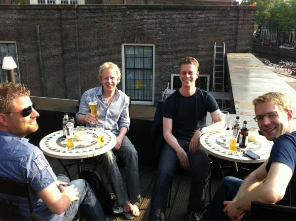 sergimansilla's tweet image. Having a beer with some cloud9ers in supper warm Amsterdam #cloud9ide