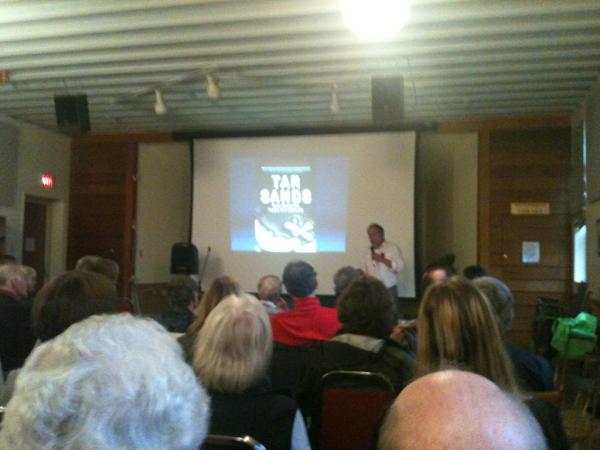 CalgaryCoC's tweet image. Nikiforuk begins his talk on petrostates, "the money" and dysfunctional political systems. #Tarsands #oilsands #yyc