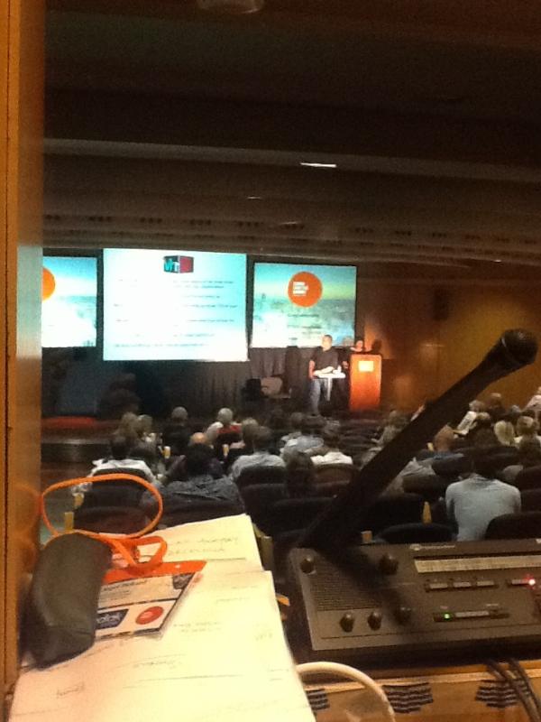 ZodiakSummit's tweet photo. We're in the tech booth for #zodiaksummit Natalka Znak and Mark Itkin currently on stage. http://t.co/dy8rq2fo