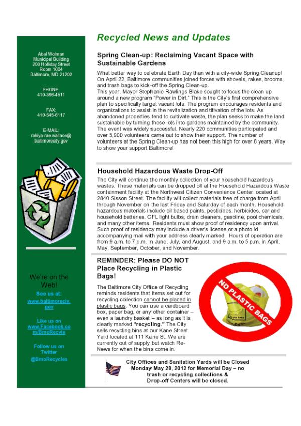 BmoRecycles's tweet photo. May Newsletter Page 2 http://t.co/3zylpA2j