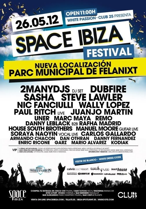 FernandezDanny's tweet photo. Este sábado @SpaceIbiza festival Mallorca @Club25group http://t.co/jeAb9UXW
