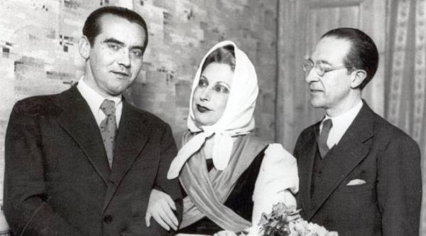 Aqui os dejamos una foto de Lorca con la protagonista de Rosita la Soltera