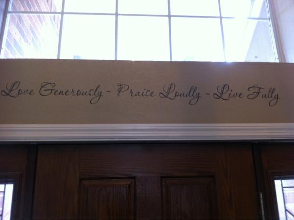 jasonbeams's tweet photo. We have sold and moved out of our home today.  Family motto is the last thing I see as I exit.  Great reminder! http://t.co/Uag6HjyQ