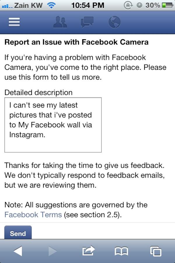Shaheensz's tweet image. Reporting my first issue with #FacebookCamera ... I like to help for improvements :) !!