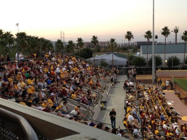 TheSunDevils's tweet photo. Can't thank our fans enough for showing up in force tonight!you're here  &amp; you're loud! #3rdBaseSide #BestFansInThePac http://t.co/RN0hTb2d