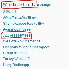 ImCrazyForJLS's tweet photo. JLSters are good with the Worldwide trends recently! @JLSOfficial JLS Are Flawless. http://t.co/sijjXJYq