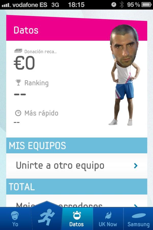 os recomiendo la app para iPhone #Samsunghoperelay . Por cada km que corras donas 1€ a aldeas infantiles. Hoy empiezo!