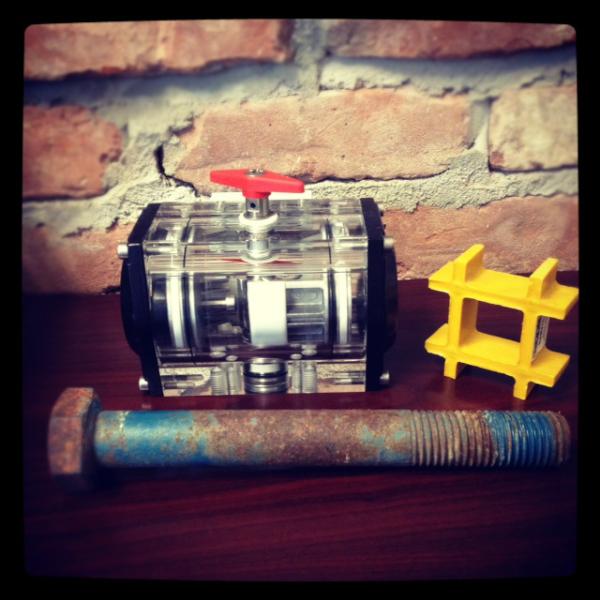 marspec's tweet image. A #valve, #fibergrate sample, and rusty screw make for great desk decor. #marspec #technical #supplies